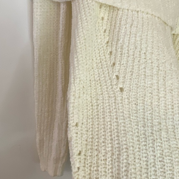 Anthropologie Moth Lucerne Off Shoulder Ecru Chenille Sweater - Picture 8 of 11